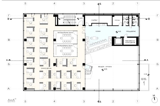 План на офис сградата - етаж 1 DimitrovPlevenAAArchitectsPlanfloor1