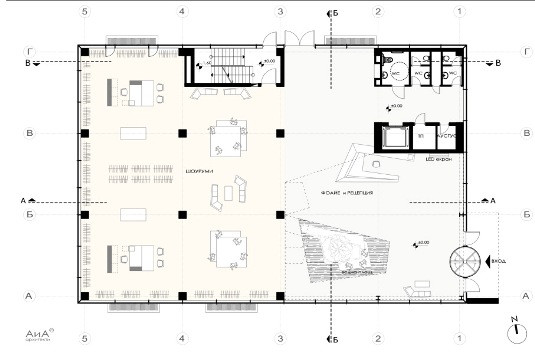 План - фоайе DimitrovPlevenAAArchitectsPlangoundfloor